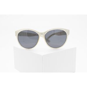 Betsy Johnson Cat Eye Sunglasses Cream Glitter Black‎ Lenses
